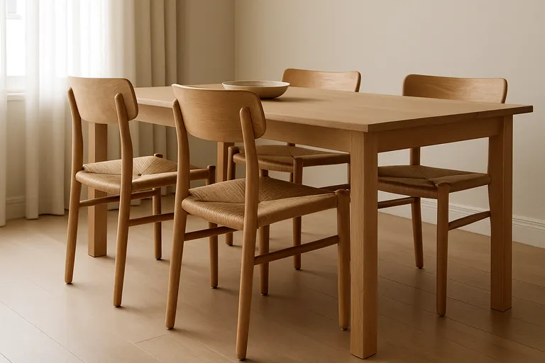 Ruimte tussen stoelen en tafels