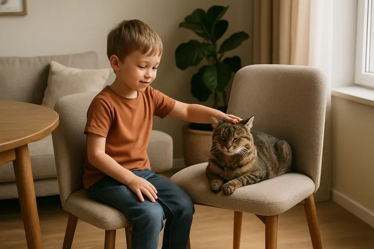 Stoffen stoelen en huisdieren of kinderen
